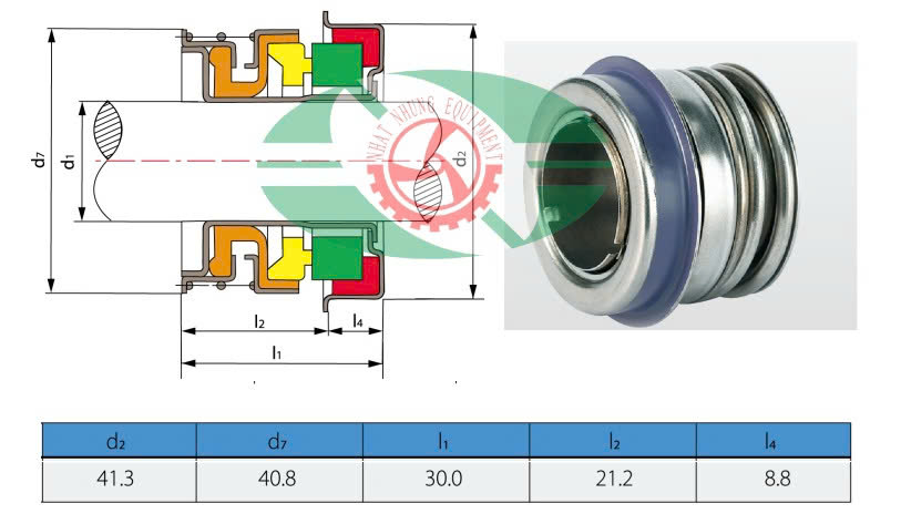 Kích thước phớt bơm nước động cơ Cummins d2 41.3 mm Kích thước phớt bơm nước động cơ Cummins d2 41.3 mm
